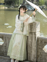 Load image into Gallery viewer, Tang Dynasty ancient costume Hanfu green Mamian Skirt 丨 唐制若梦【2-Piece Set RF9320】
