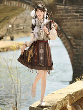 Load image into Gallery viewer, Brown antique style Hanfu 丨  汉朝 广袖弥烟【3-Piece Set RF8992】
