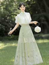 Load image into Gallery viewer, Green Hanfu with flower patterns 丨 绣球海【2-Piece Set RF9195】
