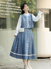 Load image into Gallery viewer, Youlan Snow Baby Blue Hanfu 丨 幽兰雪【3-Piece Set RF9419】
