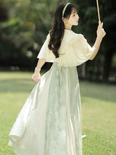Load image into Gallery viewer, Green modern design Hanfu improved suspender dress 丨 汉朝青提诗【2-Piece Set RF9069】

