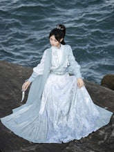 Load image into Gallery viewer, Ancient female hero, sky blue Chinese Hanfu 丨 明制 碧波蓝海【2-Piece Set RF9340】

