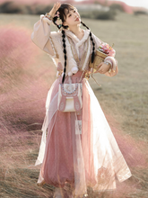 Load image into Gallery viewer, Chinese ancient style pink Hanfu 丨 宋制胡璇脘纱【4-Piece Set RF9418】
