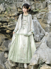 Load image into Gallery viewer, Tang Dynasty ancient costume Hanfu green Mamian Skirt 丨 唐制若梦【2-Piece Set RF9320】
