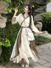 Load image into Gallery viewer, Green Chinese Hanfu 丨 晋制彩荷昭【3-Piece Set RF9235】
