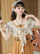 Load image into Gallery viewer, Orange Chinese modern design camisole skirt embroidered pattern 丨 汉朝黄昏橘【3-Piece Set RF9217】
