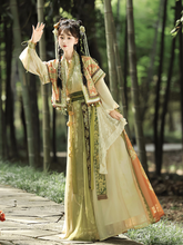 Load image into Gallery viewer, Ancient Hanfu  emerald green silk 丨 晋制 逍遥谷【3-Piece Set RF9189】
