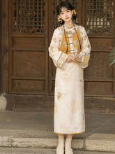 Load image into Gallery viewer, Chinese style embroidered Hanfu, yellow embroidered qipao 丨 桂香秋语【2-Piece Set RFX244】
