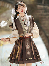 Load image into Gallery viewer, Brown antique style Hanfu 丨  汉朝 广袖弥烟【3-Piece Set RF8992】
