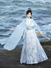 Load image into Gallery viewer, Ancient female hero, sky blue Chinese Hanfu 丨 明制 碧波蓝海【2-Piece Set RF9340】
