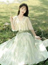 Load image into Gallery viewer, Green modern design Hanfu improved suspender dress 丨 汉朝青提诗【2-Piece Set RF9069】
