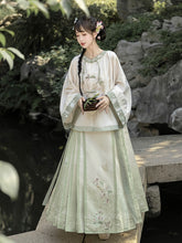 Load image into Gallery viewer, Tang Dynasty ancient costume Hanfu green Mamian Skirt 丨 唐制若梦【2-Piece Set RF9320】
