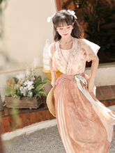 Load image into Gallery viewer, Pink Orange Modern Chinese Hanfu Beautiful Fashion Skirt丨 粉橘翩然舞【3-Piece Set RF8724】
