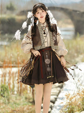 Load image into Gallery viewer, Brown antique style Hanfu 丨  汉朝 广袖弥烟【3-Piece Set RF8992】
