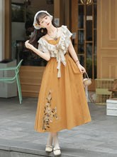 Load image into Gallery viewer, Orange Chinese modern design camisole skirt embroidered pattern 丨 汉朝黄昏橘【3-Piece Set RF9217】
