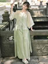 Load image into Gallery viewer, Containing dew lily Green Hanfu 丨 含露百合【3-Piece Set RF9211】
