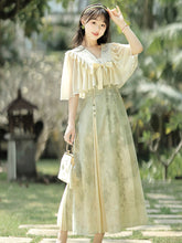 Load image into Gallery viewer, Green modern design Hanfu improved suspender dress 丨 汉朝青提诗【2-Piece Set RF9069】
