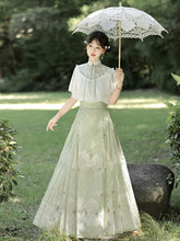 Load image into Gallery viewer, Green Hanfu with flower patterns 丨 绣球海【2-Piece Set RF9195】
