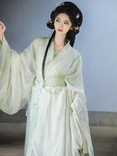 Load image into Gallery viewer, Green ancient costume Hanfu  丨 霁月兰【5-Piece Set RF9054】
