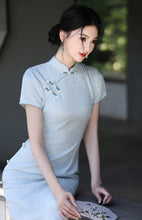 Load image into Gallery viewer, Tianlanwuli Cheongsam light blue Qipao 丨 天蓝雾璃【YG2634】
