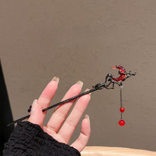 Load image into Gallery viewer, Red Crescent tassel  |  Alloy Hairpin （红月牙流苏）FX1502

