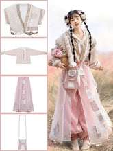 Load image into Gallery viewer, Chinese ancient style pink Hanfu 丨 宋制胡璇脘纱【4-Piece Set RF9418】
