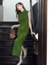 Load image into Gallery viewer, Antique Chinese-style Qipao dress - green sexy cheongsam | RainbowFlowers【YG2767】
