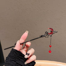 Load image into Gallery viewer, Red Crescent tassel  |  Alloy Hairpin （红月牙流苏）FX1502
