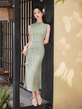 Load image into Gallery viewer, Chinese-style ancient-style qipao dress - green sleeveless cheongsam | Flowers on the Rainbow【YG2812】
