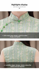 Load image into Gallery viewer, Chinese-style ancient-style qipao dress - green sleeveless cheongsam | Flowers on the Rainbow【YG2812】
