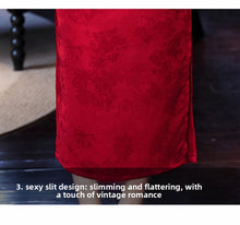 Load image into Gallery viewer, Sexy and elegant cheongsam dress - red stand-collar cheongsam | Flowers on the Rainbow【YG2828】

