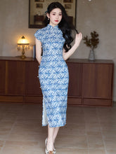 Load image into Gallery viewer, Elegant Blue Charm: New Chinese Style Cheongsam with National Flavor【YG2626】
