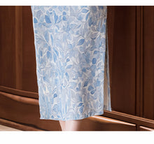 Load image into Gallery viewer, Light blue tencel linen Qipao: An elegant new choice for Chinese national style【YG2636】
