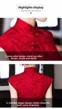 Load image into Gallery viewer, Sexy and elegant cheongsam dress - red stand-collar cheongsam | Flowers on the Rainbow【YG2828】

