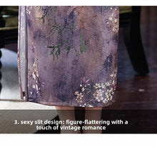 Load image into Gallery viewer, Chinese-style sexy qipao dress - off-shoulder purple cheongsam | Flowers on the Rainbow【YG2808】
