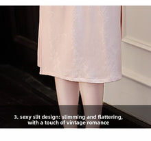 Load image into Gallery viewer, Classic design qipao dress - pink side-cut cheongsam | Flowers on the Rainbow【YG2824】
