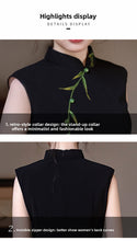 Load image into Gallery viewer, New Chinese Style Qipao Dress - Black Sleeveless Cheongsam 丨 Flowers on the Rainbow【YG2735】
