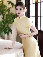 Load image into Gallery viewer, Classic design qipao dress - pink side-cut cheongsam | Flowers on the Rainbow【YG2824】
