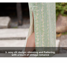 Load image into Gallery viewer, Chinese-style ancient-style qipao dress - green sleeveless cheongsam | Flowers on the Rainbow【YG2812】
