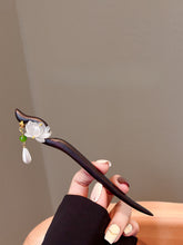 Load image into Gallery viewer, Double sided lotus flower  |  Ebony hairpin （双面莲花）FX0919

