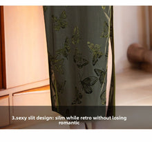 Load image into Gallery viewer, Dark green tie-dye Chinese style cheongsam【YG2515】

