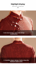 Load image into Gallery viewer, Red Chinese style short sleeved cheongsam【YG2538】

