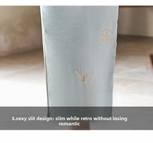 Load image into Gallery viewer, Sky-blue embroidered cheongsam with elegant Chinese style【YG2545】

